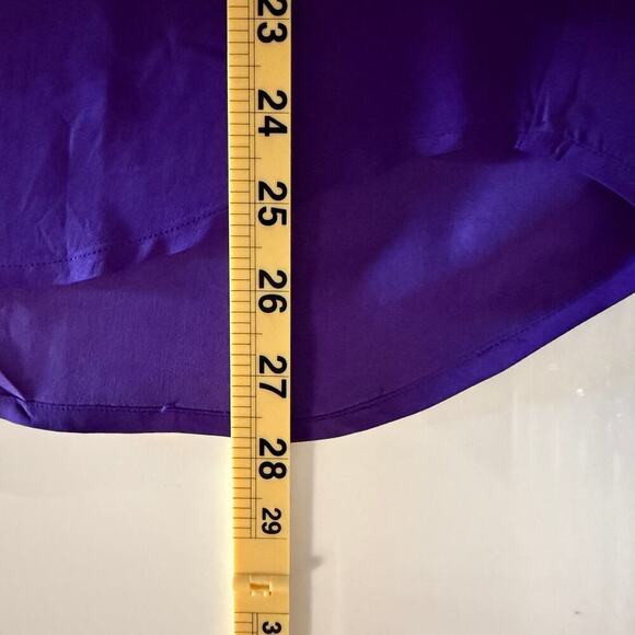 Vintage Silk Purple Cutout Detail Long Sleeve Button Up Womens Office Workwear - Picture 9 of 9